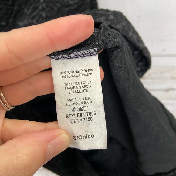 Windsor S Black Floral Textured Strapless Plunge Vneck Midi Cocktail Dress - Picture 9 of 9